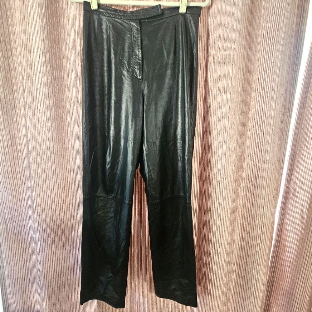 Apostrophe Black Leather Pants Size 8